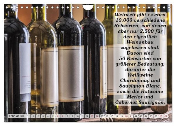 Produktbild: Wissenswertes &uuml;ber Wein (Wandkalender 2027 DIN A4 quer), CALVENDO Monatskalender