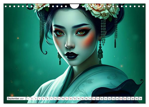 Produktbild: Dunkle Eleganz der Geishas (Wandkalender 2027 DIN A4 quer), CALVENDO Monatskalender