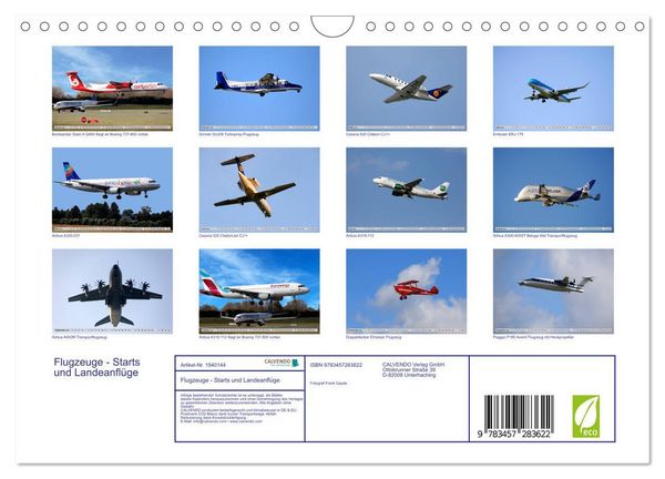 Produktbild: Flugzeuge - Starts und Landeanfl&uuml;ge (Wandkalender 2026 DIN A4 quer), CALVENDO Monatskalender