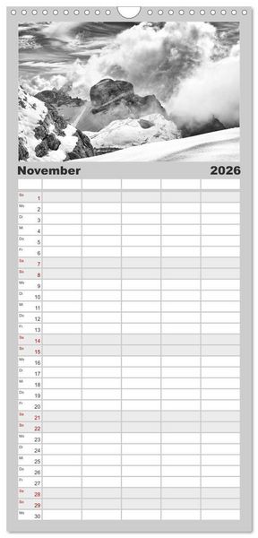 Produktbild: Familienplaner 2026 - Bergsucht 2026 mit 5 Spalten (Wandkalender, 21 x 45 cm) CALVENDO