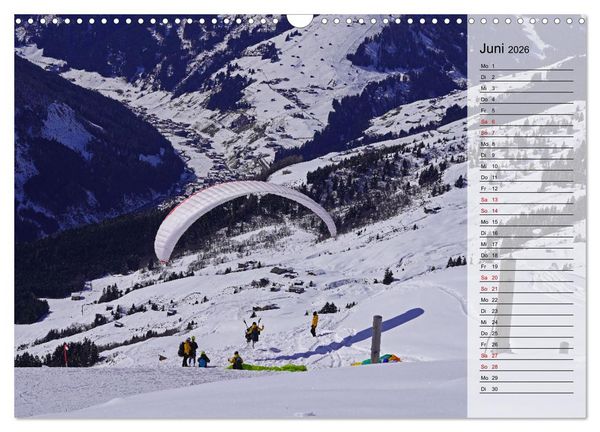Produktbild: Gleitschirmfliegen in den Tuxer Alpen (Wandkalender 2026 DIN A3 quer), CALVENDO Monatskalender