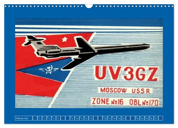 Produktbild: &Uuml;ber den Wolken - Flugzeuge des 20. Jahrhunderts auf Amateurfunkkarten (Wandkalender 2026 DIN A3 quer), CALVENDO Monatskalender