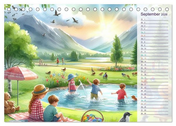 Produktbild: KINDERLAND (Tischkalender 2026 DIN A5 quer), CALVENDO Monatskalender