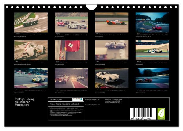 Produktbild: Vintage Racing, historischer Motorsport (Wandkalender 2026 DIN A4 quer), CALVENDO Monatskalender
