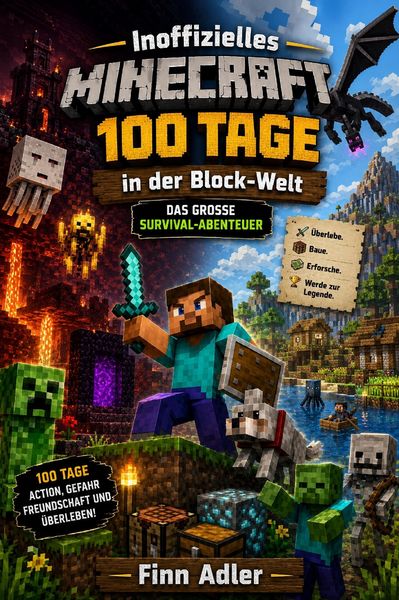 Produktbild: Inoffizielles Minecraft 100 Tage in der Block-Welt: Das gro&szlig;e Survival-Abenteuer