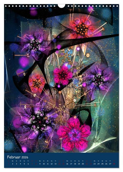 Produktbild: Florale Fraktale (Wandkalender 2026 DIN A3 hoch), CALVENDO Monatskalender