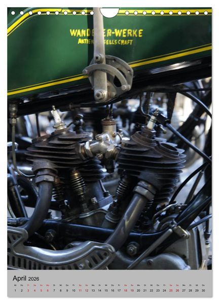 Produktbild: Motorrad Oldtimer - Motoransichten (Wandkalender 2026 DIN A4 hoch), CALVENDO Monatskalender