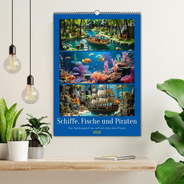 Produktbild: Schiffe, Fische und Piraten (Wandkalender 2026 DIN A2 hoch), CALVENDO Monatskalender