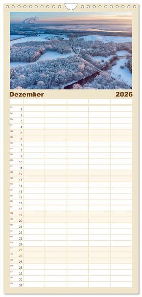 Produktbild: Familienplaner 2026 - Die Lausitz - Region im Wandel mit 5 Spalten (Wandkalender, 21 x 45 cm) CALVENDO