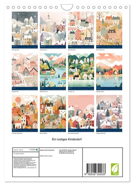 Produktbild: Ein lustiges Kinderdorf (Wandkalender 2026 DIN A4 hoch), CALVENDO Monatskalender
