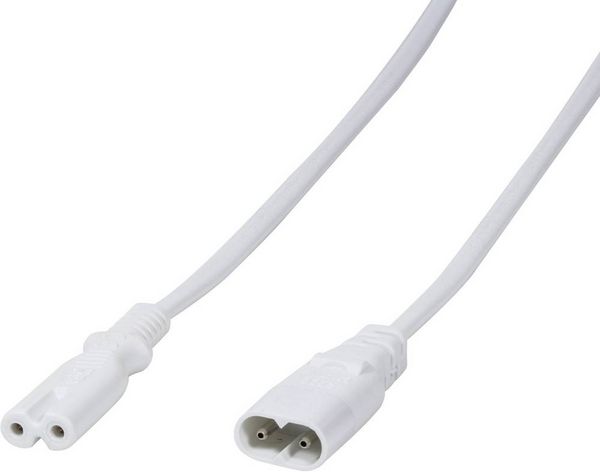 Produktbild: LogiLink Strom Verl&auml;ngerungskabel [1x Kleinger&auml;te-Stecker C8 - 1x Kleinger&auml;te-Buchse C7] 2.00 m Wei&szlig;