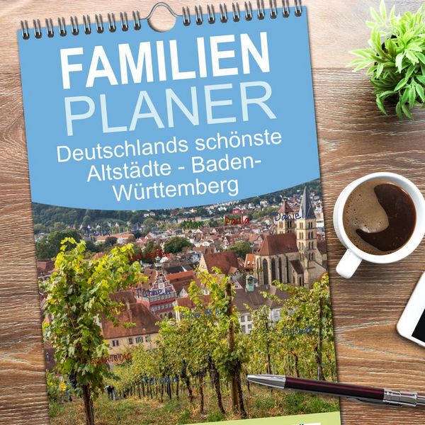 Produktbild: Familienplaner 2026 - Deutschlands sch&ouml;nste Altst&auml;dte - Baden-W&uuml;rttemberg mit 5 Spalten (Wandkalender, 21 x 45 cm) CALVENDO