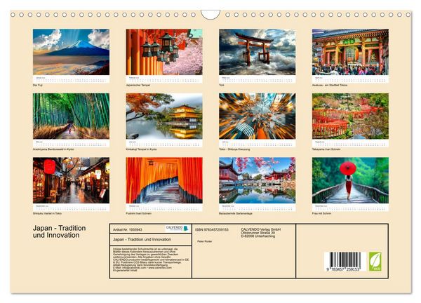 Produktbild: Japan - Tradition und Innovation (Wandkalender 2026 DIN A3 quer), CALVENDO Monatskalender