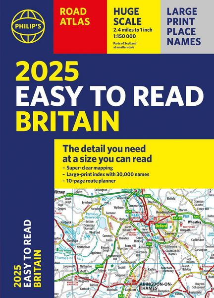 Produktbild: 2025 Philip's Easy to Read Road Atlas of Britain