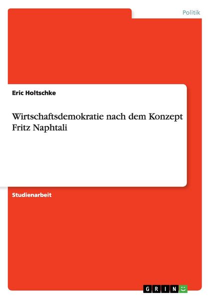 Produktbild: Wirtschaftsdemokratie nach dem Konzept Fritz Naphtali