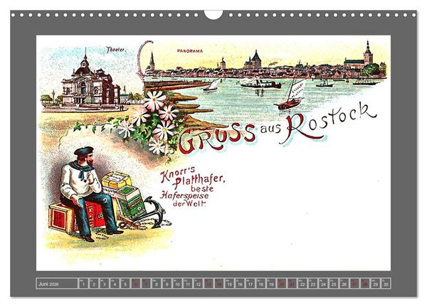 Produktbild: Gru&szlig; aus Rostock (Wandkalender 2026 DIN A3 quer), CALVENDO Monatskalender