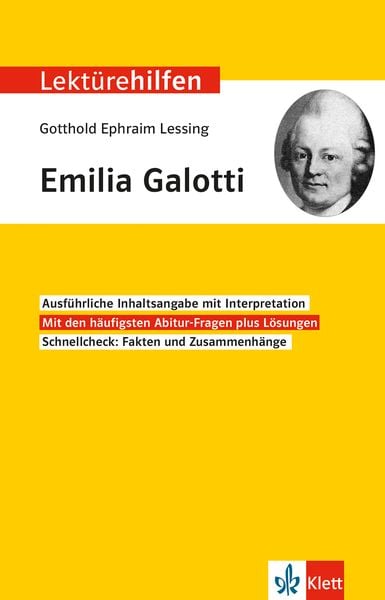 Produktbild: Lekt&uuml;rehilfen Gotthold Ephraim Lessing "Emilia Galotti"