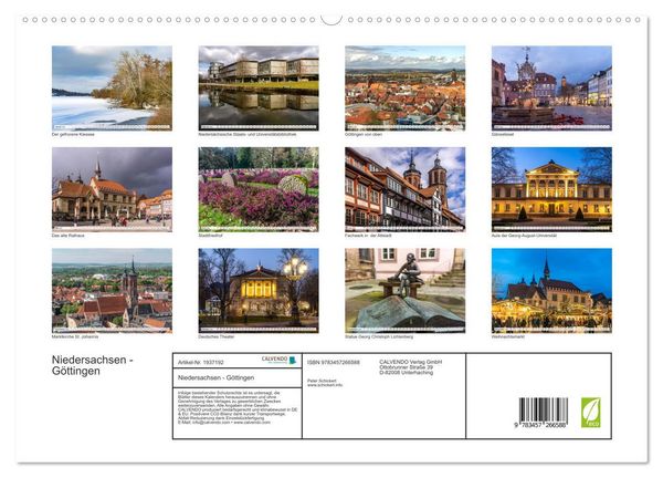 Produktbild: Niedersachsen - G&ouml;ttingen (hochwertiger Premium Wandkalender 2026 DIN A2 quer), Kunstdruck in Hochglanz