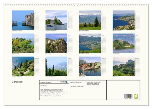 Produktbild: Gardasee (Wandkalender 2026 DIN A2 quer), CALVENDO Monatskalender