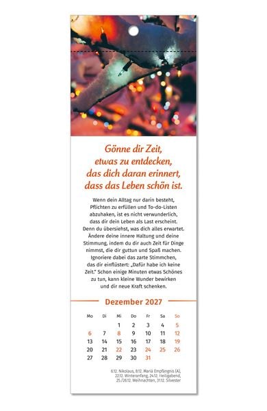Produktbild: Der Lebensfreude-Lesezeichenkalender 2027