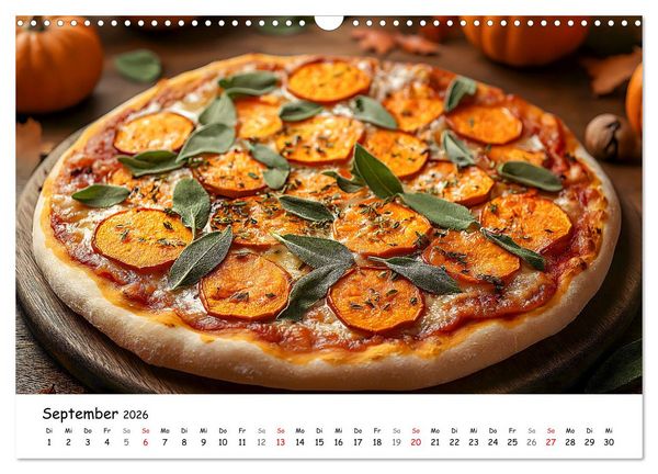 Produktbild: Pizza geht immer - Zu jeder Jahreszeit (Wandkalender 2026 DIN A3 quer), CALVENDO Monatskalender