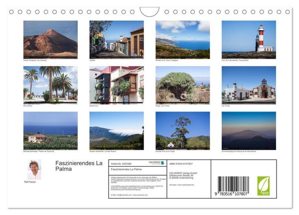 Produktbild: Faszinierendes La Palma (Wandkalender 2026 DIN A4 quer), CALVENDO Monatskalender