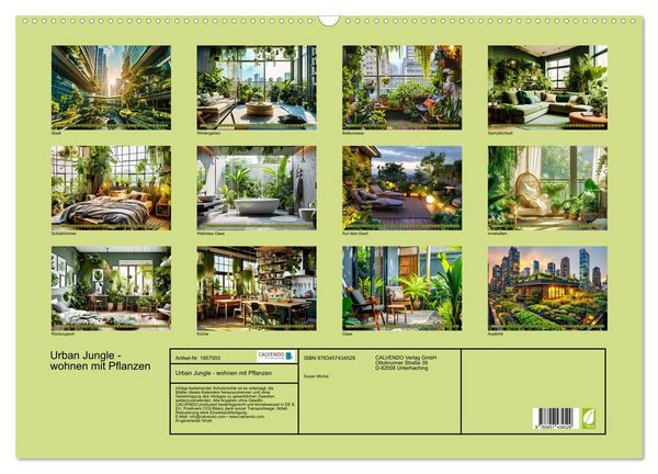 Produktbild: Urban Jungle - wohnen mit Pflanzen (Wandkalender 2026 DIN A2 quer), CALVENDO Monatskalender