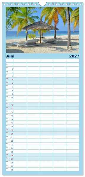 Produktbild: Familienplaner 2027 - Malediven - die Sehnsucht nach dem Paradies mit 5 Spalten (Wandkalender, 21 x 45 cm) CALVENDO