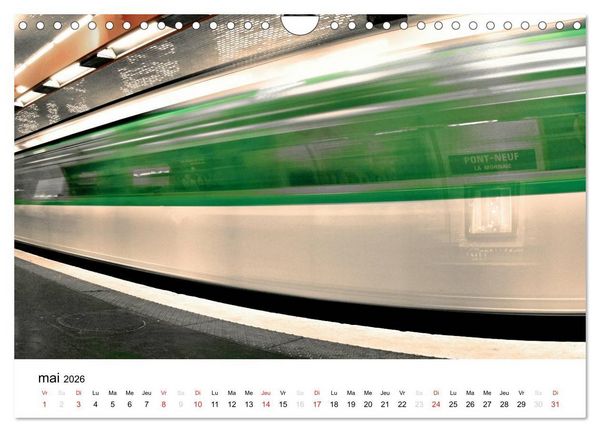 Produktbild: Paris M&eacute;tropolitain (Calendrier mural 2026 DIN A4 vertical), CALVENDO calendrier mensuel