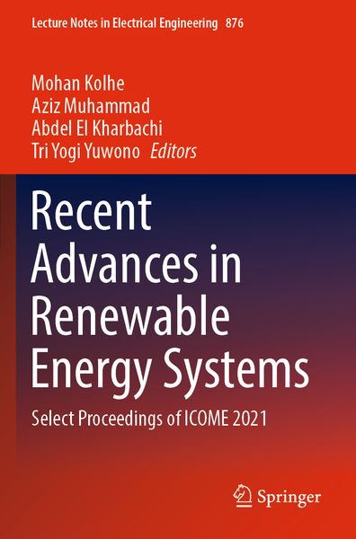 Produktbild: Recent Advances in Renewable Energy Systems