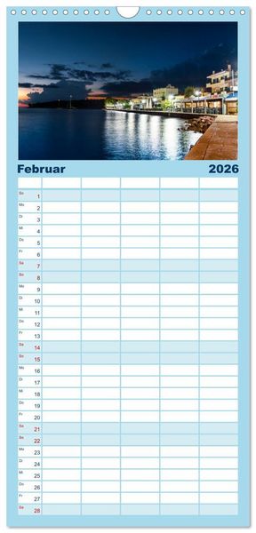 Produktbild: Familienplaner 2026 - Peloponnes - Einladung zum Chillen mit 5 Spalten (Wandkalender, 21 x 45 cm) CALVENDO