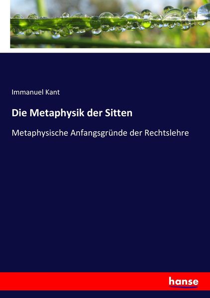 Produktbild: Die Metaphysik der Sitten