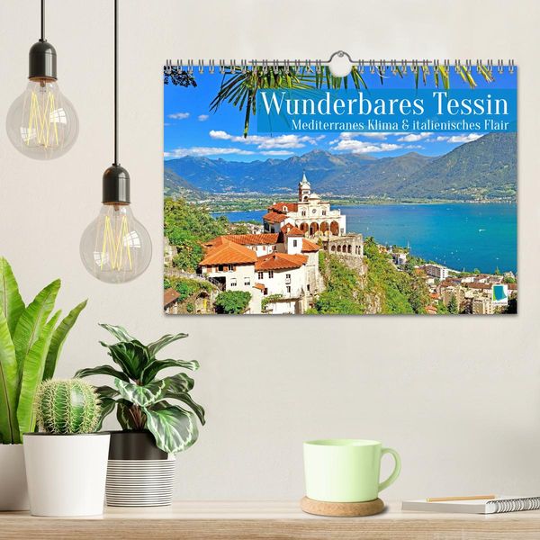 Produktbild: Wunderbares Tessin: Mediterranes Klima und italienisches Flair (Wandkalender 2026 DIN A4 quer), CALVENDO Monatskalender