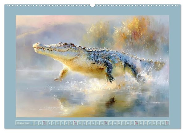 Produktbild: Krokodile. Stille Kraft irgendwo am Wasser (Wandkalender 2027 DIN A2 quer), CALVENDO Monatskalender