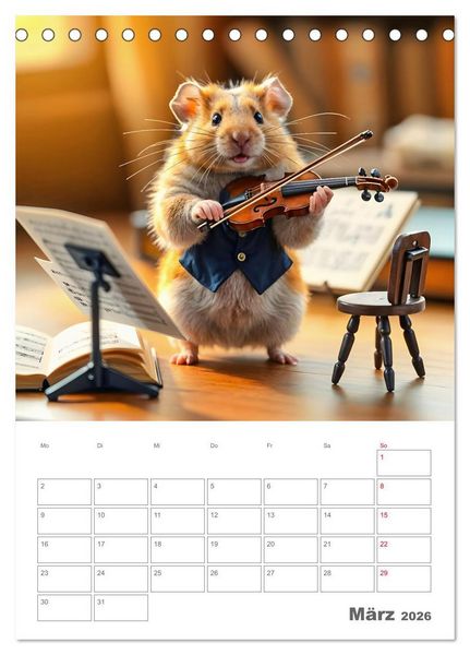 Produktbild: School Hamster - Eifrige KI Hamster pr&auml;sentieren ihre Hamsterschule (Tischkalender 2026 DIN A5 hoch), CALVENDO Monatskalender