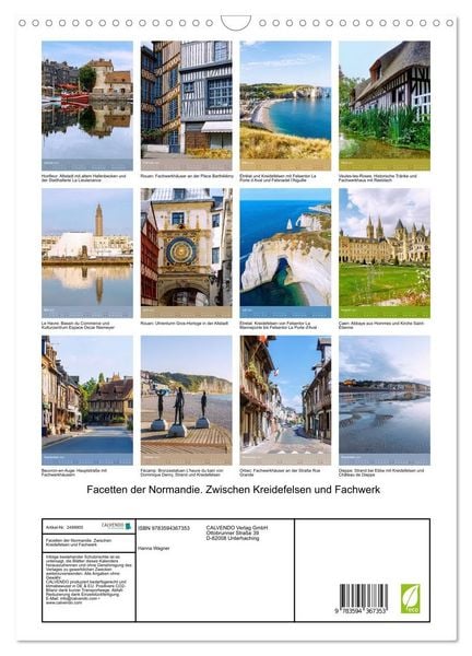 Produktbild: Facetten der Normandie. Zwischen Kreidefelsen und Fachwerk (Wandkalender 2027 DIN A3 hoch), CALVENDO Monatskalender