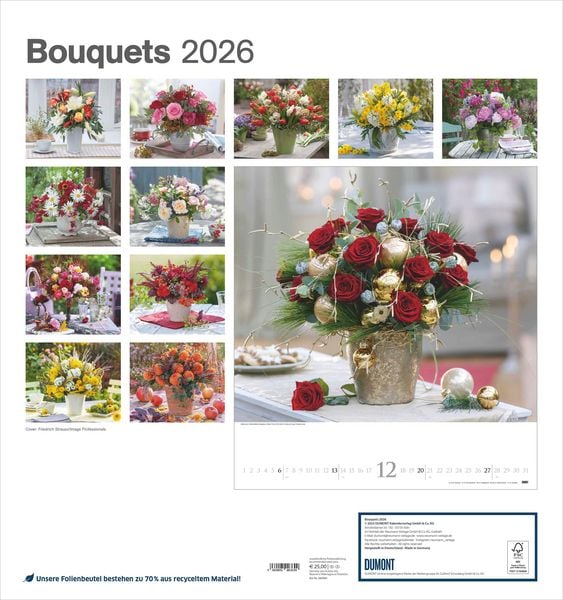 Produktbild: Bouquets 2026 - Foto-Kalender - Wand-Kalender - 45x48 - Blumen-Kalender