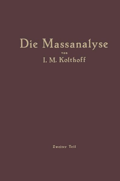 Produktbild: Die Massanalyse