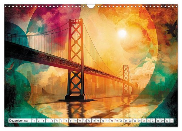 Produktbild: Die Golden Gate Bridge - Ikone am Pazifik (Wandkalender 2027 DIN A3 quer), CALVENDO Monatskalender