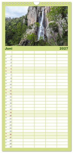 Produktbild: Familienplaner 2027 - Korsika - raue Sch&ouml;nheit mit 5 Spalten (Wandkalender, 21 x 45 cm) CALVENDO