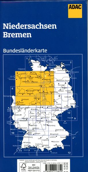 Produktbild: ADAC Bundesl&auml;nderkarte Deutschland 03 Niedersachsen, Bremen 1:300.000