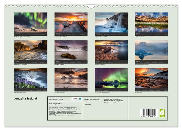 Produktbild: Amazing Iceland (Wall Calendar 2026 DIN A3 landscape), CALVENDO 12 Month Wall Calendar