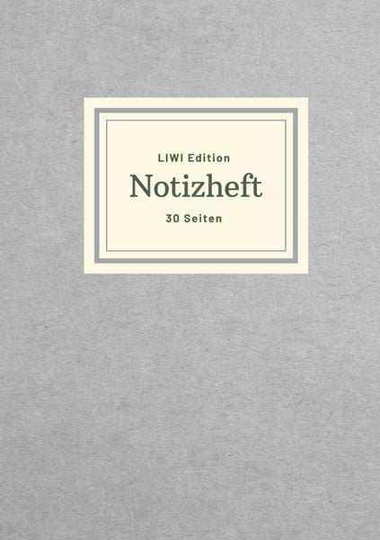 Produktbild: D&uuml;nnes Notizheft A5 liniert - Notizbuch 30 Seiten 90g/m&sup2; - Softcover grau - Papier