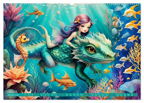 Produktbild: Verzauberte Unterwasserwelt (hochwertiger Premium Wandkalender 2026 DIN A2 quer), Kunstdruck in Hochglanz