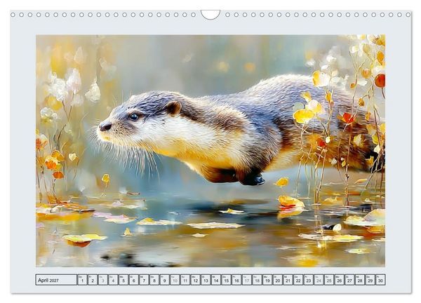 Produktbild: Otter. Verspielte Abenteurer am Wasser (Wandkalender 2027 DIN A3 quer), CALVENDO Monatskalender