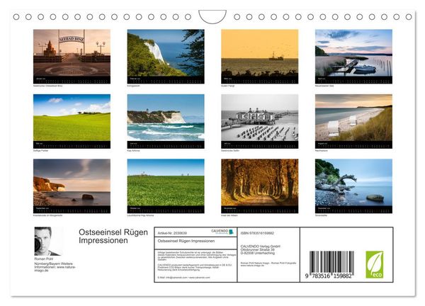 Produktbild: Ostseeinsel R&uuml;gen Impressionen (Wandkalender 2026 DIN A4 quer), CALVENDO Monatskalender