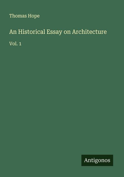 Produktbild: An Historical Essay on Architecture