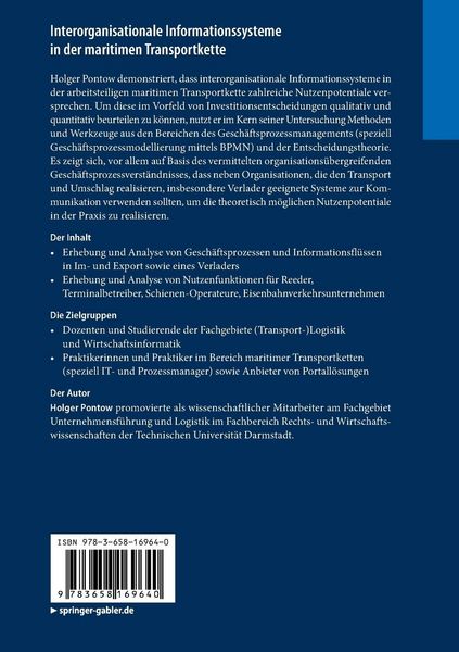 Produktbild: Interorganisationale Informationssysteme in der maritimen Transportkette