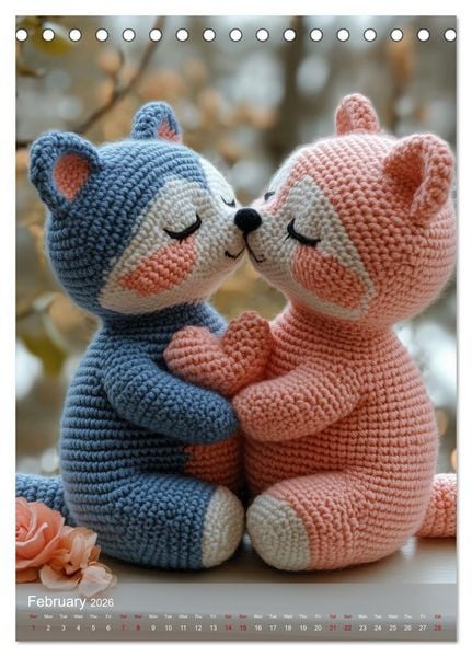 Produktbild: CROCHET ANIMALS (Desk Calendar 2026 DIN A5 portrait), CALVENDO 12 Month DeskCalendar