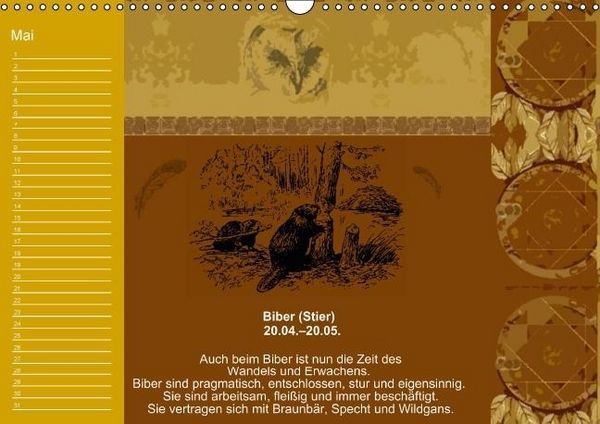 Produktbild: Indianisches Horoskop / Geburtstagskalender (Wandkalender immerw&auml;hrend DIN A3 quer)